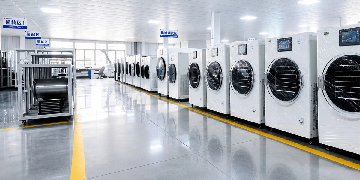 Geliss commercial freeze dryer manufacturing plant and assembly line